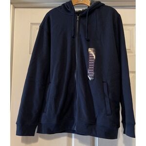Men's Smith's Workwear Sherpa-LinedHooded‎ solid Blue Jacket Size Medium